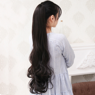 假发马尾女仿真发大波浪长发高梨花卷抓夹式蓬松自然长卷发假辫子