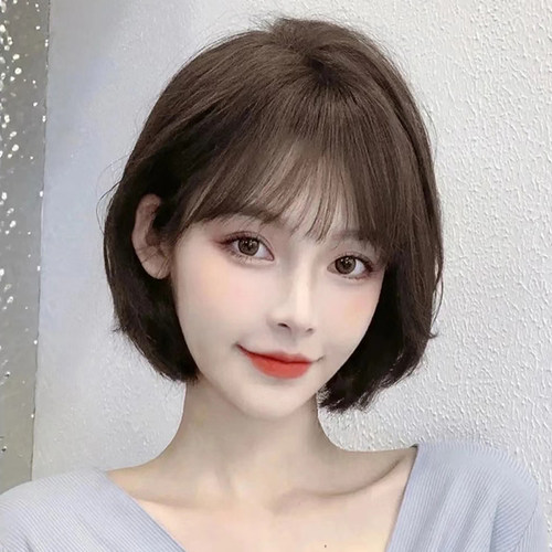 假发波波头艺樱自然透气真人发丝