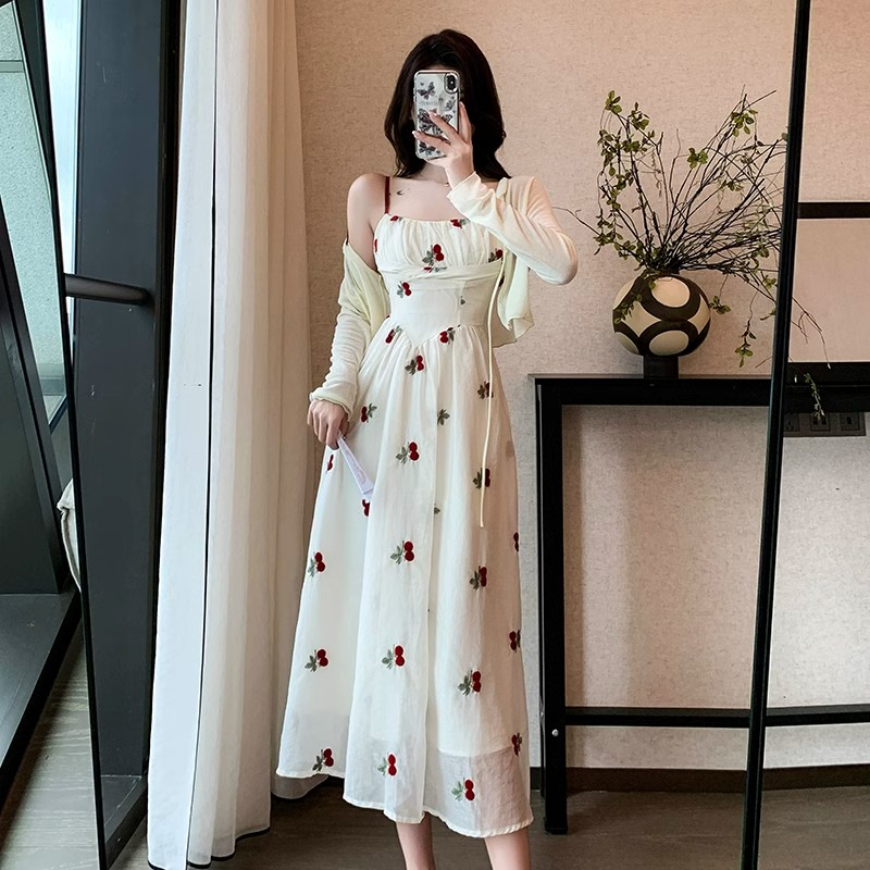 大码女装胖mm夏季新款吊带连衣裙