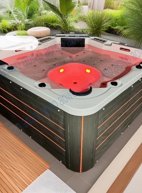 5人亚克力户外按摩冲浪浴缸水疗spa浴缸别墅游游花园jacuzzi大池
