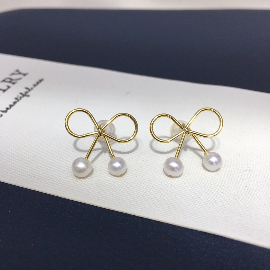 时尚百搭经典款星月锆石珍珠耳钉天然淡水珍珠耳环女耳饰