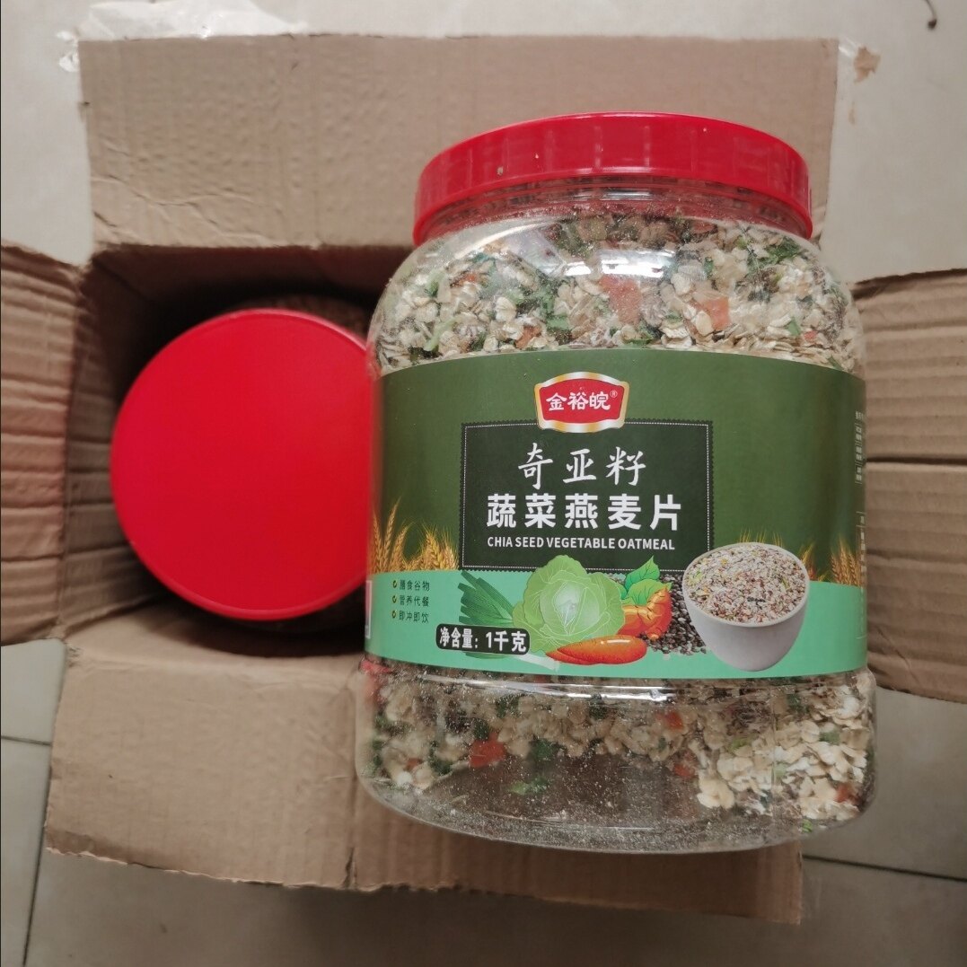 奇亚籽蔬菜燕麦片1000g/罐无加蔗糖藜麦黑麦代餐高饱腹早餐速食品
