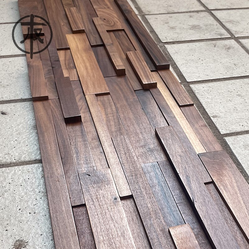 黑胡桃实木马赛克餐厅吧台客厅茶楼背景墙装饰简约北Y欧风格护墙