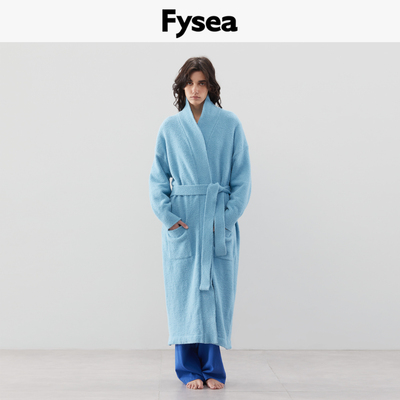 fysea半边绒立领睡袍男女款