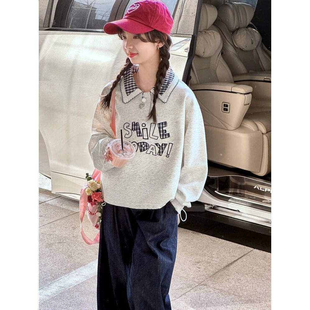 官方品牌女童春装卫衣套装2026新款洋气女孩大童好看韩版休闲牛仔