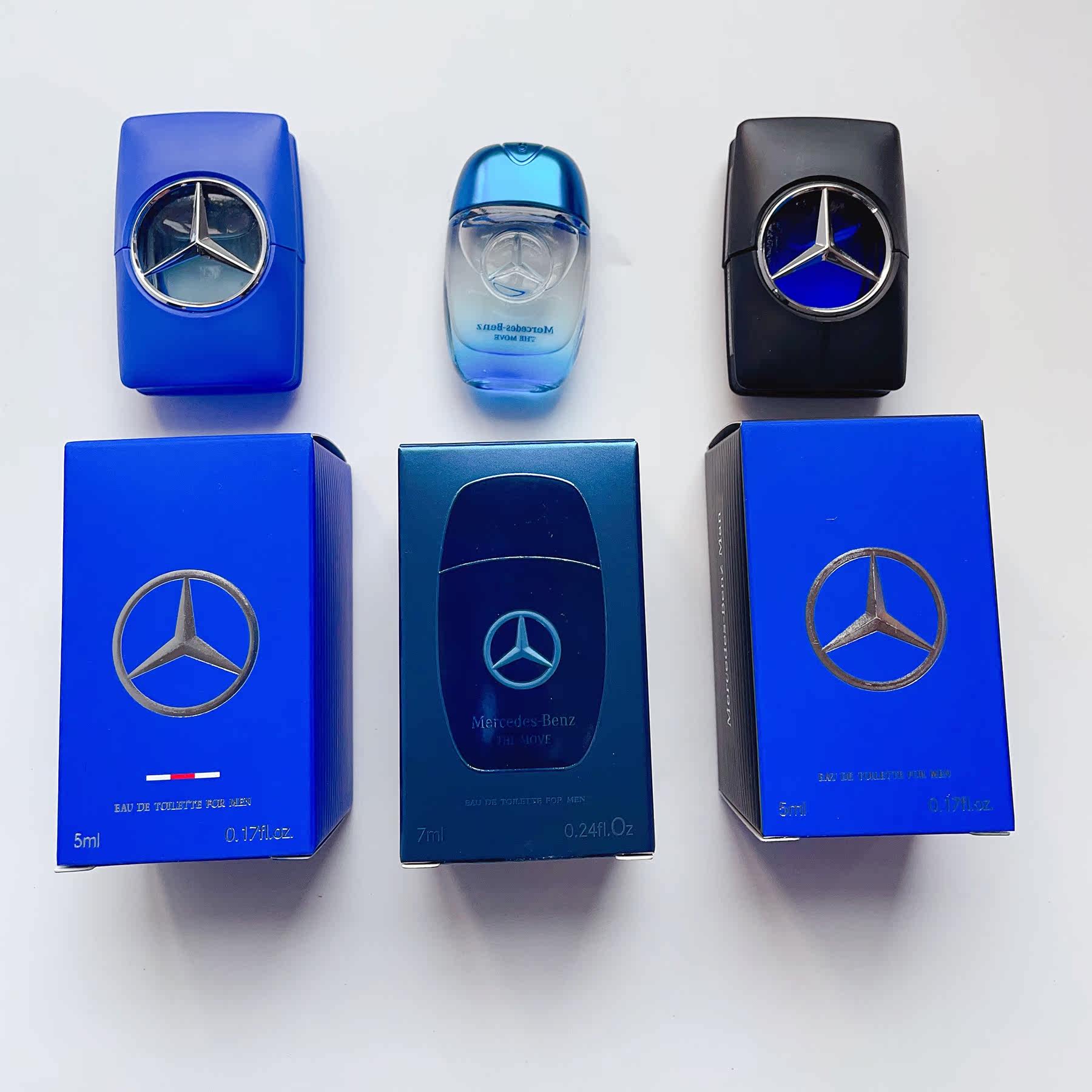Benz梅赛德斯奔驰男香水小样同名星选清新活力绅蓝男士女士Q版5ML