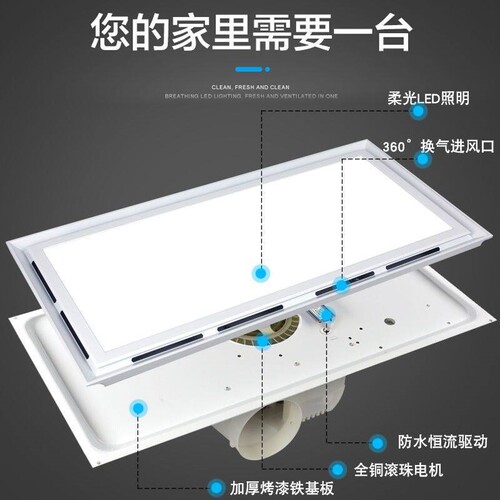 集成吊顶换气照明二合一30X30排