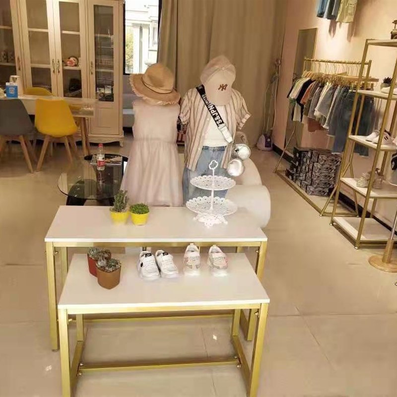 速发铁艺流水台中组展岛架高低桌子展示桌服装店展示台示合包邮