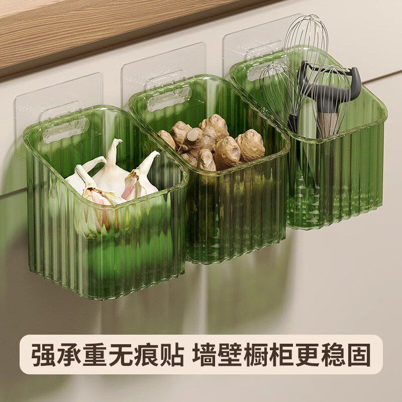 速发葱姜蒜收纳筐架房放蒜头姜挂置物篮生壁大蒜收纳厨挂墙塑料收