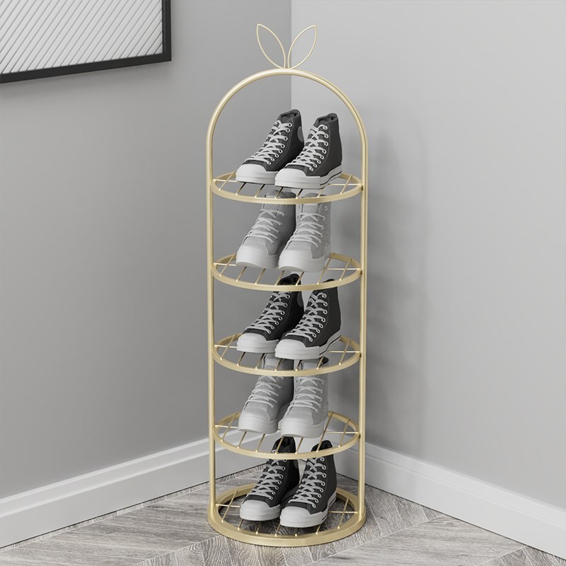 速发铁艺鞋宿子简易门口家用多层防尘收型窄鞋柜架舍经济纳转角拖