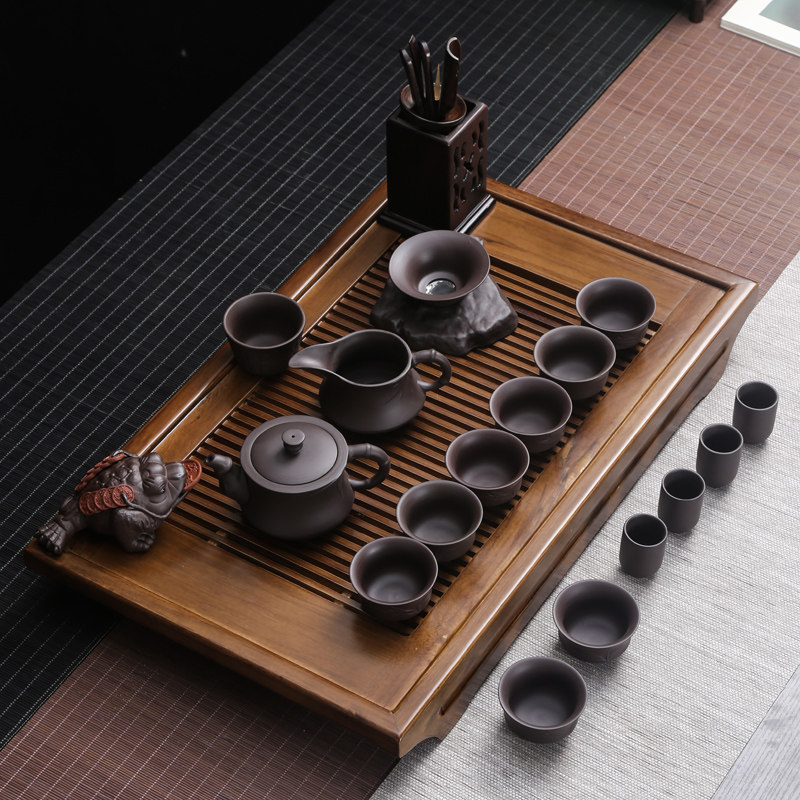 速发原木实木茶台茶具茶盘特价功夫茶海抽屉式排水茶池特价