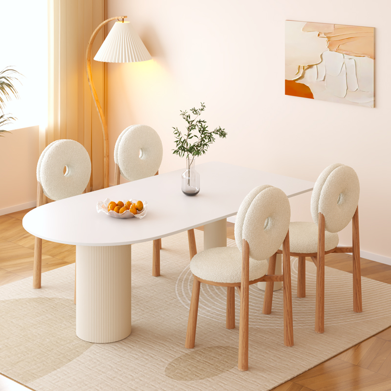 速发奶油极岩板小桌法式餐户型家用风简餐桌椅组合简约吃饭桌子