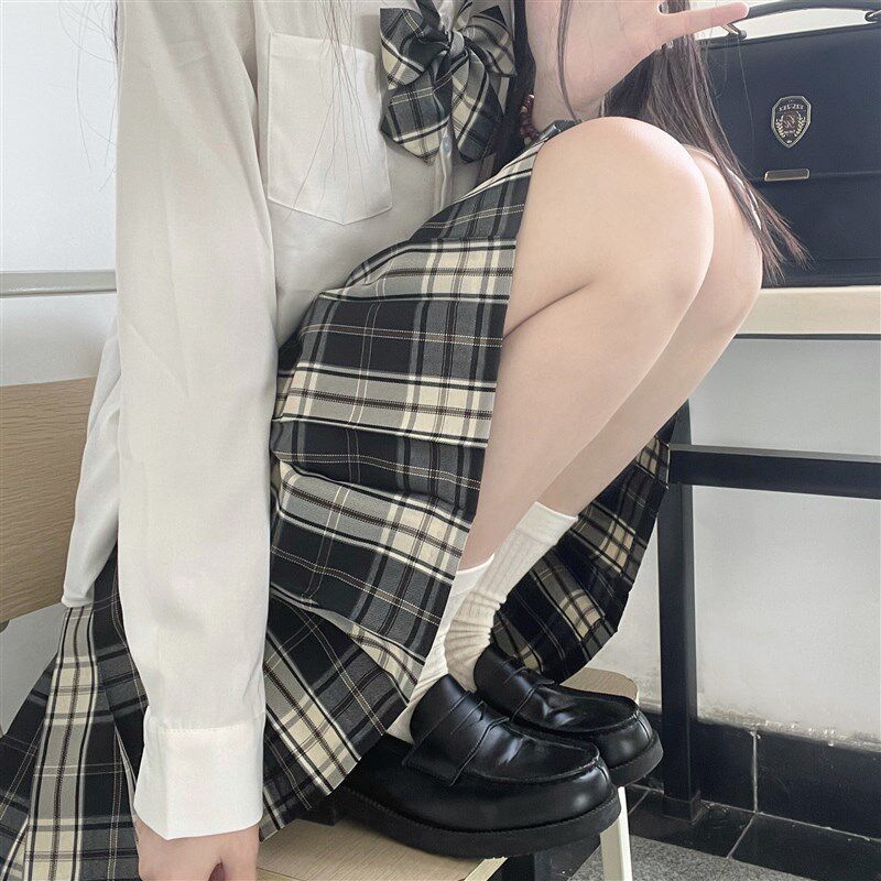 速发【圆报纸】香草旧子JK制服格裙黑板报同格校供学院风