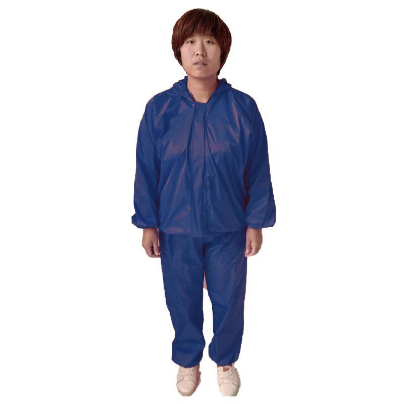 速发璃帽岩棉防护衣两件式玻连油纤维棉漆养殖蓝色防尘工作服连身
