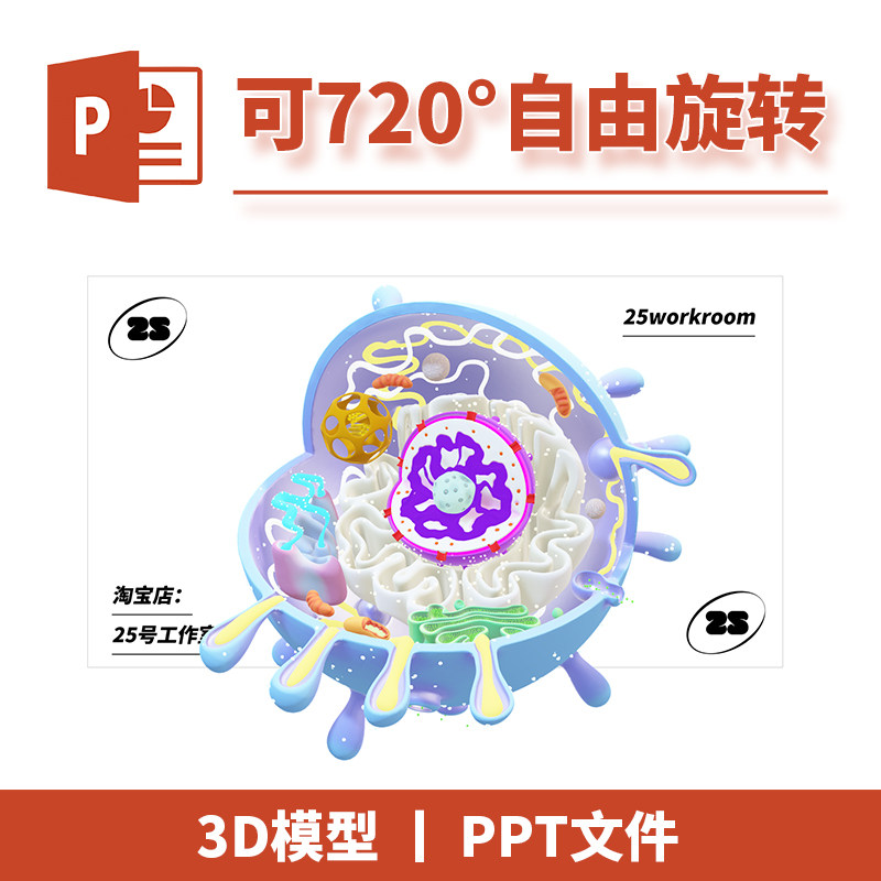 PPT文档细胞细菌微观生物医学解剖3D模型模板初中教学教材课件11