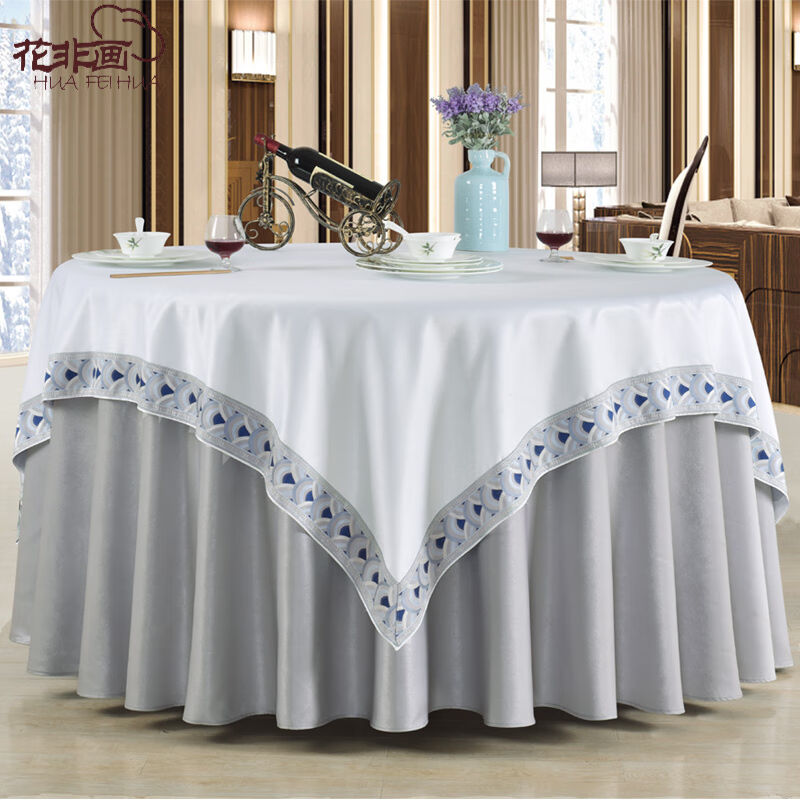 中式酒店大圆桌布餐厅圆台布饭店餐桌布圆形家用圆桌餐布酒店桌布