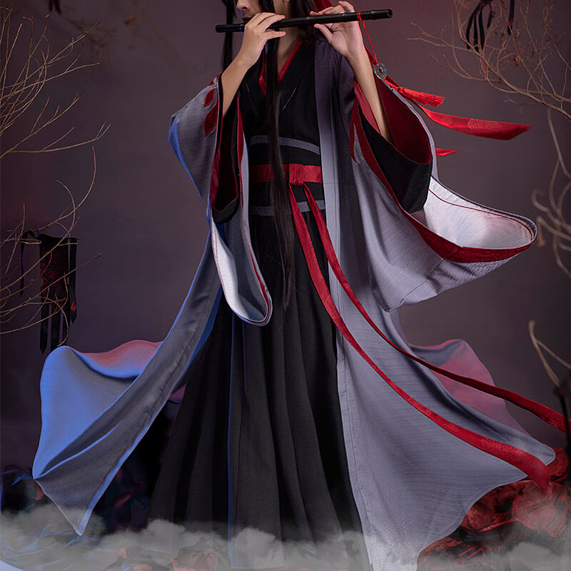 GrimarJonsson新款魏无羡cos服汉夷陵老祖假发儿童发带少年祖师鞋