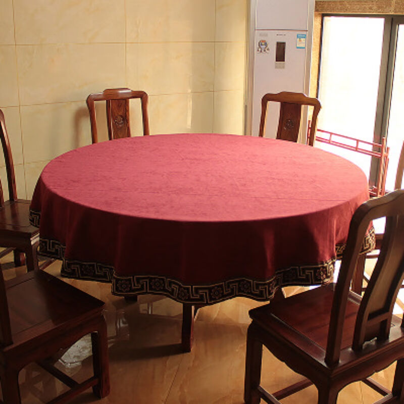 安俊家用布艺餐桌布饭店大圆形台布酒店加大圆桌布棉麻加厚餐桌布