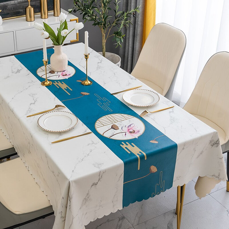 晴鸾餐桌布长方形台布皮革防水防油防烫桌垫免洗茶几垫子北欧简约
