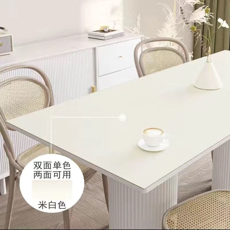 双面纯色皮革桌垫北欧ins风防水防油免洗餐桌布茶几电视柜长方形