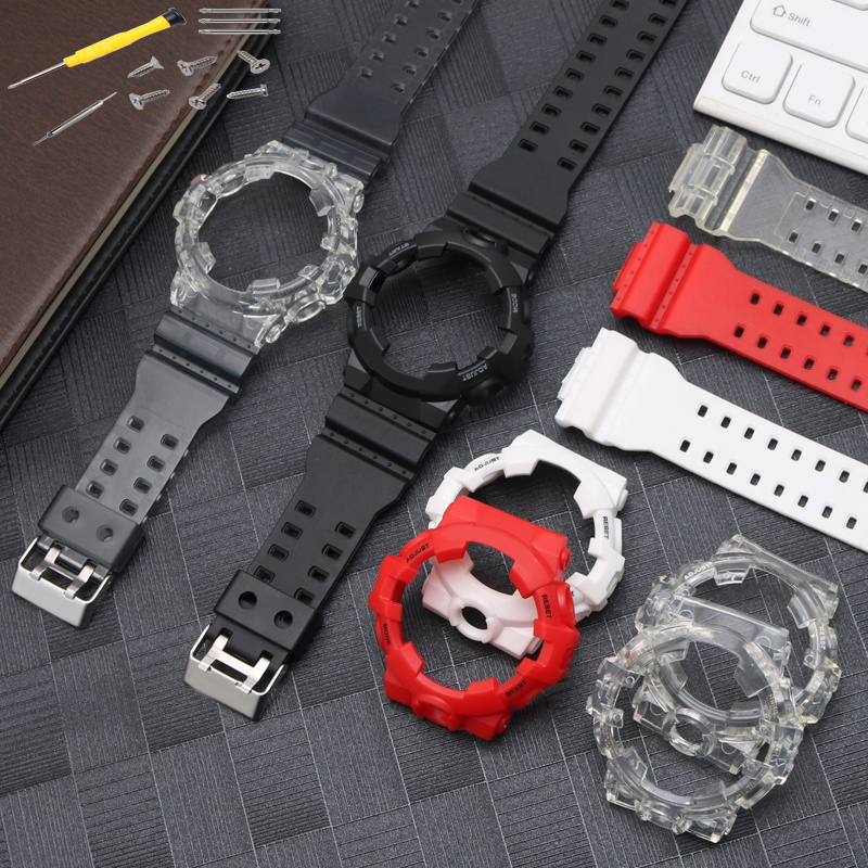 适配卡西欧白武士替换GA-7001A/2A/SE/SKE/710GB/735树脂表带表壳