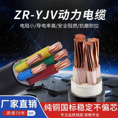 阻燃国标低压电线2345纯无氧铜芯10平方zryjv铠装电缆线 工厂直销