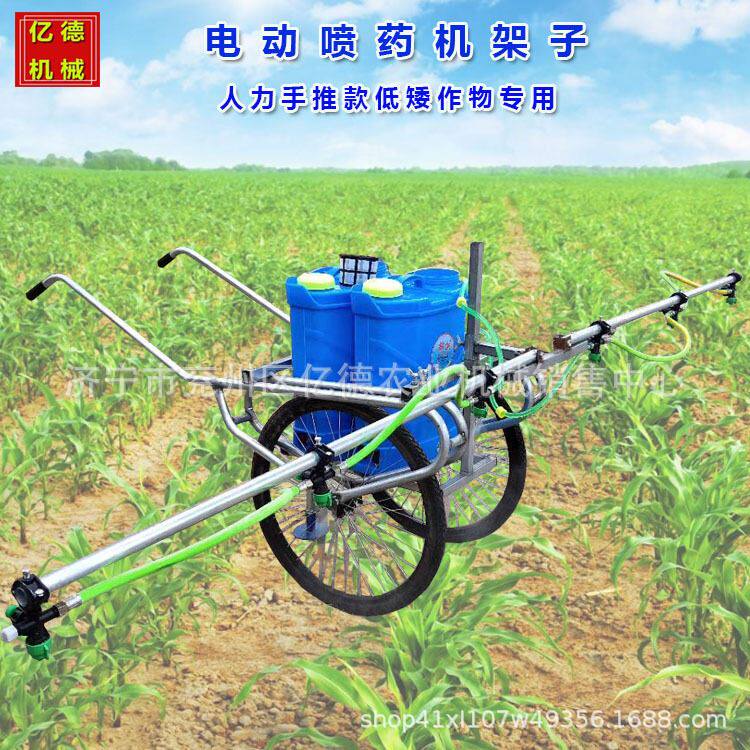 农用小麦喷药机架子手推喷药机架子 手拉式大宽幅大轮喷药机架