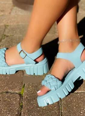 夏季女士罗马凉鞋大码女鞋厚底沙滩鞋 womens sandals shoes big