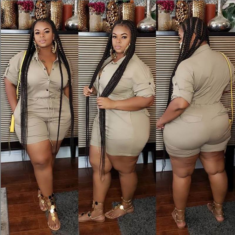 Summer2023oversizewomen'scargojumpsuit大码工装女连体裤