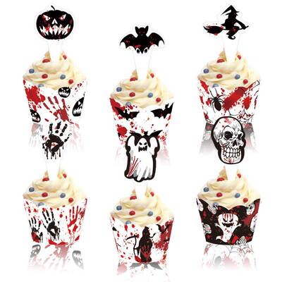 Halloween cake plugins Paper card party holiday decorations