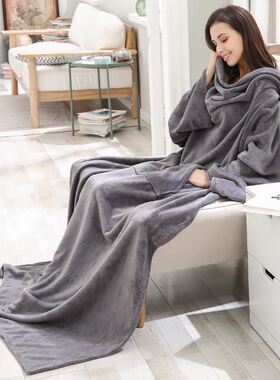 Plush Fleece Sherpa Blanket Warm Pocket Hoodie TV Blankets