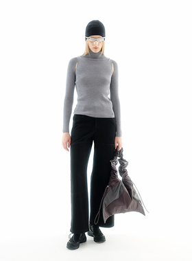 UPONPRO 都市线 曜石黑袢耳大口袋设计感工装牛仔裤宽松长裤