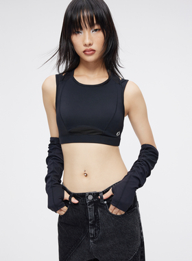 UPON PRO黑色网纱瑜伽背心美背健身运动内衣女