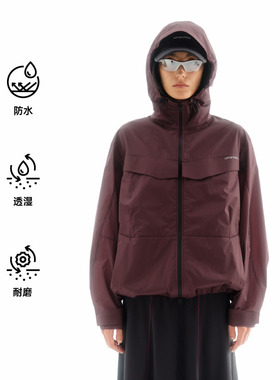 UPONPRO 户外线 大口袋直身设计感轻量面料连帽防护外套上衣