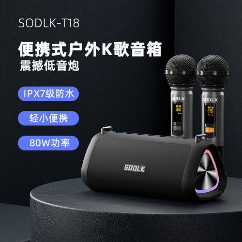声莱客（SODLK）T18户外便携蓝牙音箱80W低音炮可麦克风K歌直播家