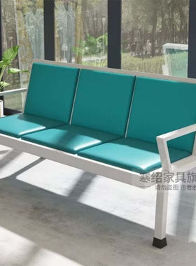 寒绍排椅机场长椅办公沙发等候诊椅公共联排休息座椅黑色2人