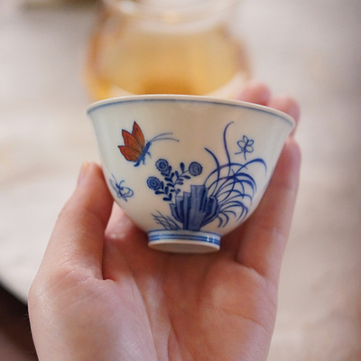 宛玉斗彩三秋陶瓷茶具