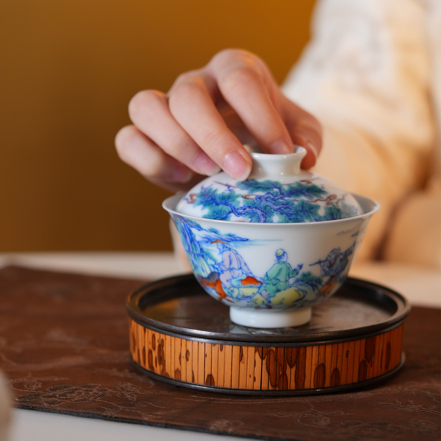 藏真盖碗纯手工制作手绘