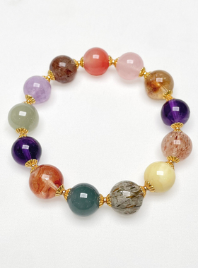 瑞卡希| 【柒柒】[聚宝纳福]S925银七彩多宝手串/多样性发其一