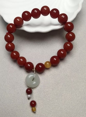 【米儿甄选】鸿运当头红玛瑙手串/多样性发其一