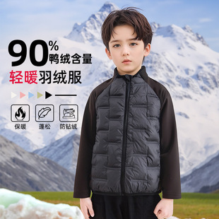 品牌折扣儿童羽绒服男童女童轻薄内胆2025年新款冬装外套立领保暖