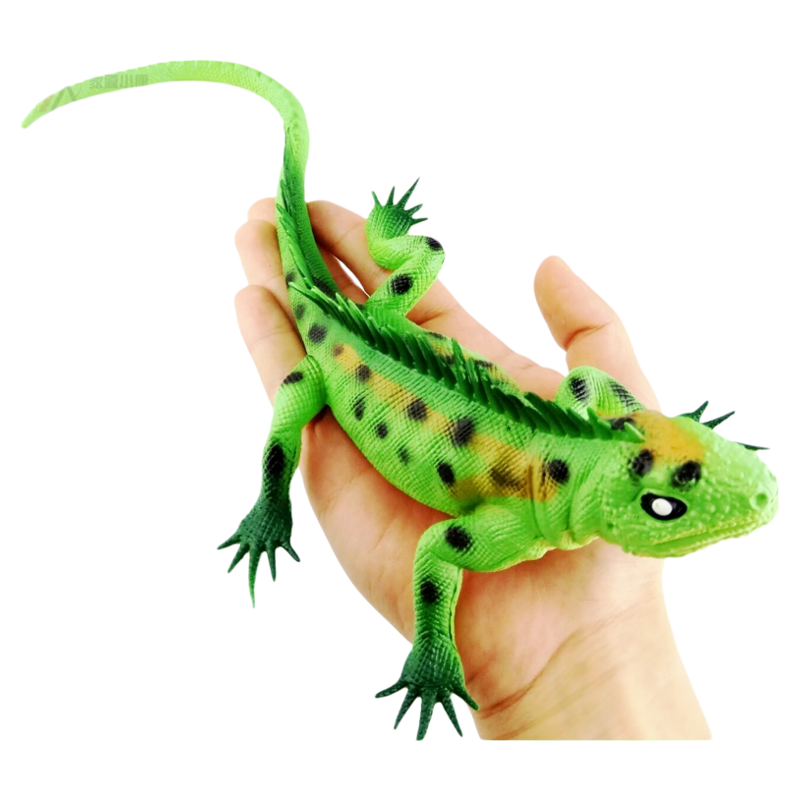 软胶大蜥蜴仿真大鳄鱼小变色龙橡胶蜥蜴模型儿童玩具汽车摆件装饰