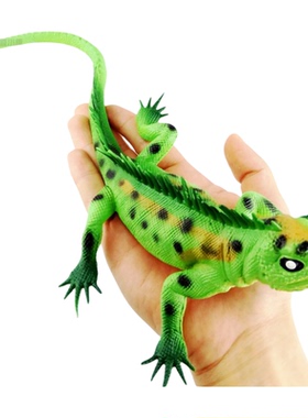 软胶大蜥蜴仿真大鳄鱼小变色龙橡胶蜥蜴模型儿童玩具汽车摆件装饰