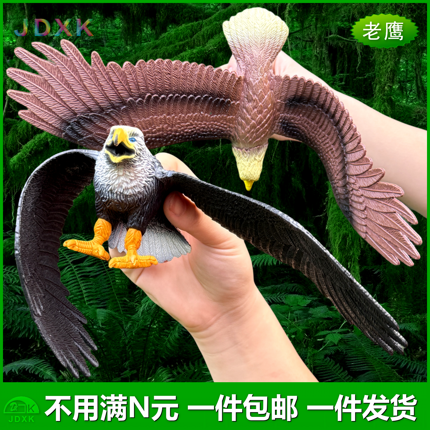 大号仿真老鹰幼儿园儿童认知益智过家家玩具驱鸟神器猛禽动物模型
