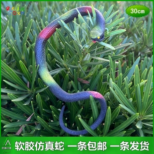 黑花色软胶小蛇宝宝仿真蛇幼儿园儿童玩具蛇迷你假蛇吓人动物模型