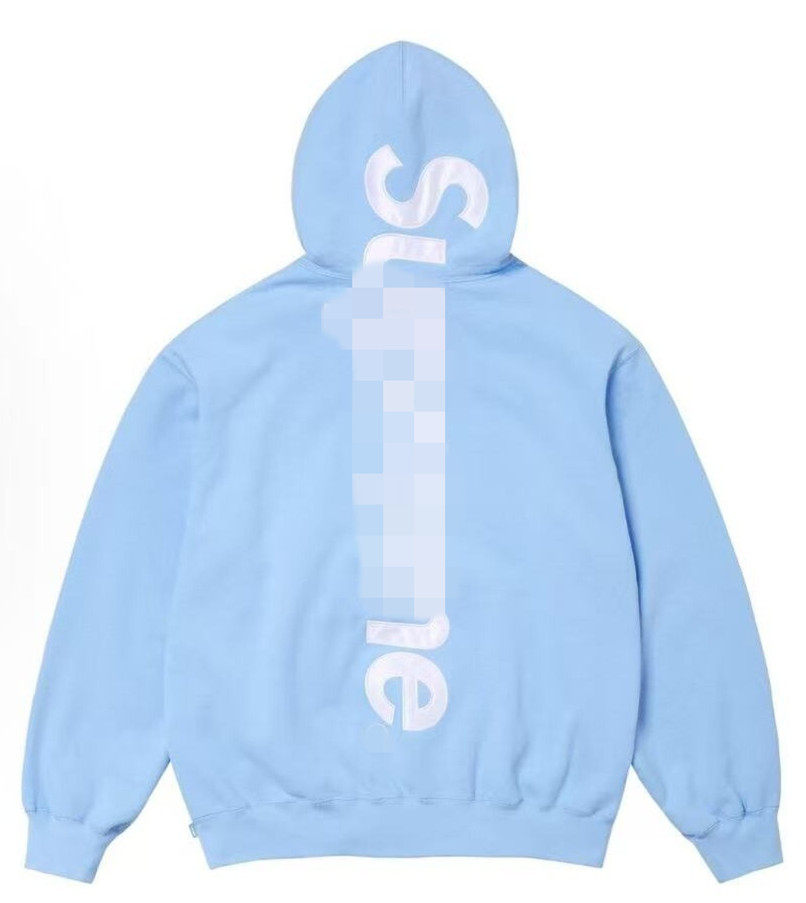 thumbnail for Sup American Style 22FW Satin Applique Satin Embroidered Loose Men's and Women's Trendy Hooded Sweatshirt Jacket