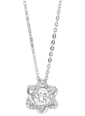 银饰七夕礼物925心形锁骨链