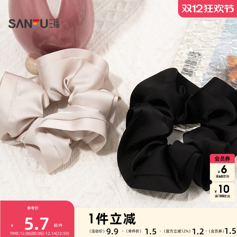 三福木耳边大肠发圈发束单个 优雅时尚气质发饰配饰头饰850290