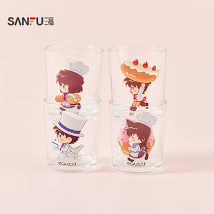 三福名侦探柯南迷你玻璃杯75ML 创意饮水杯餐饮用品520759