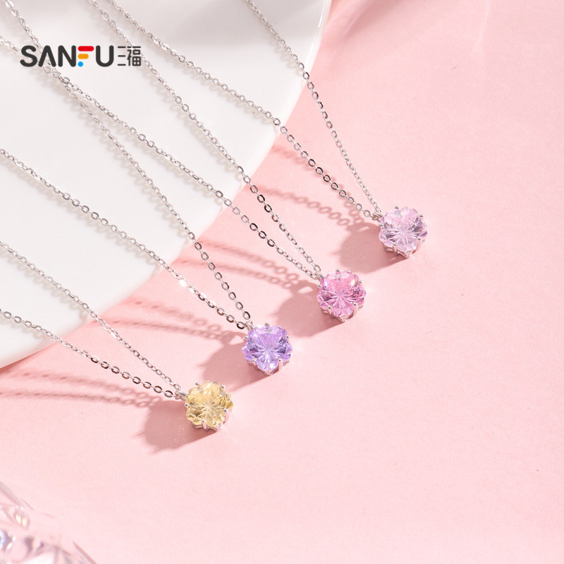 三福925银星星闪耀短项链单条 Y2K千禧风首饰配饰链852554